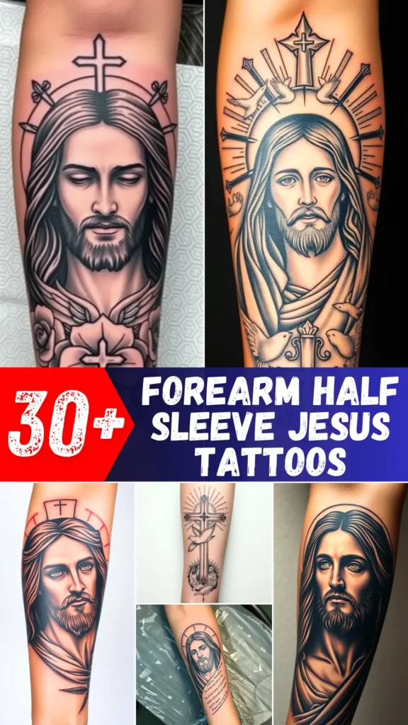 30+ Forearm Half Sleeve Jesus Tattoos