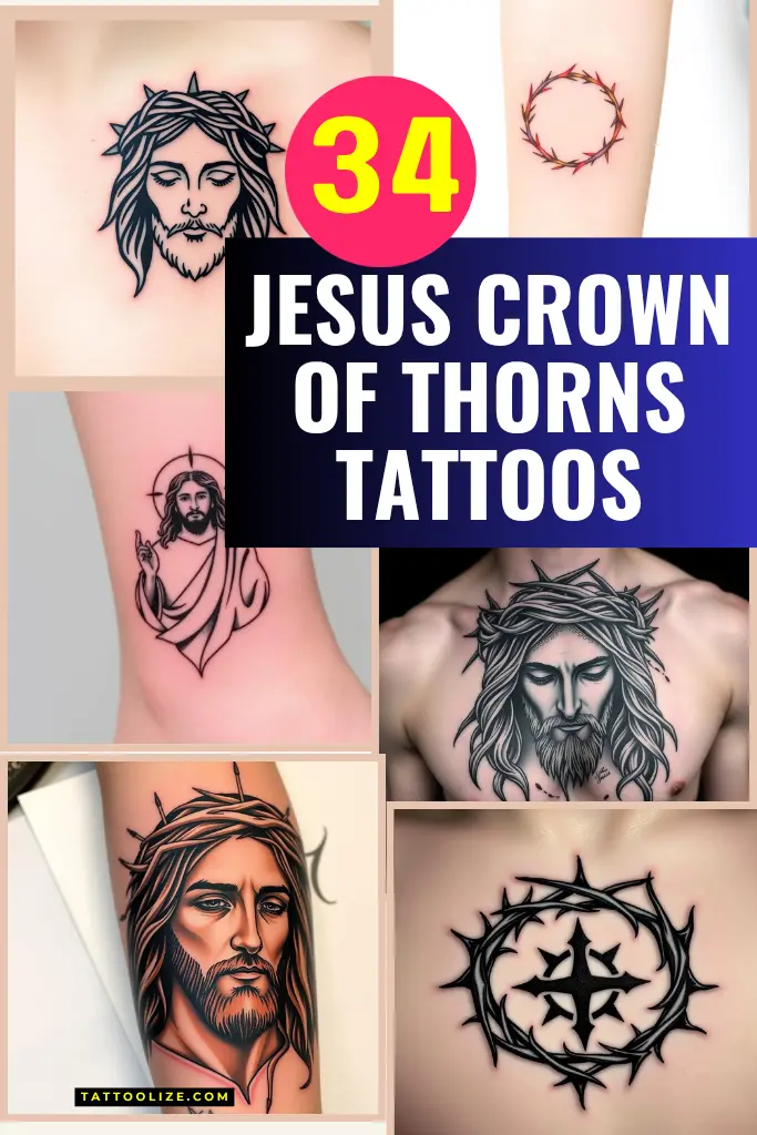 34 jesus crown of thorns Tattoos