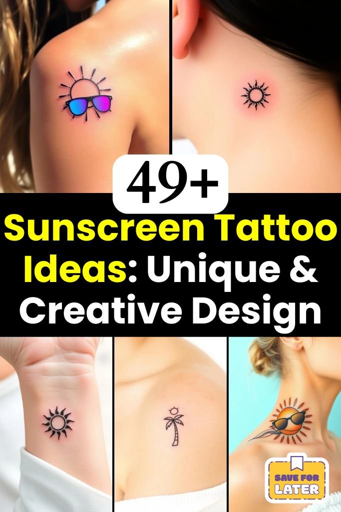 Sunscreen Tattoo Ideas Unique & Creative Design