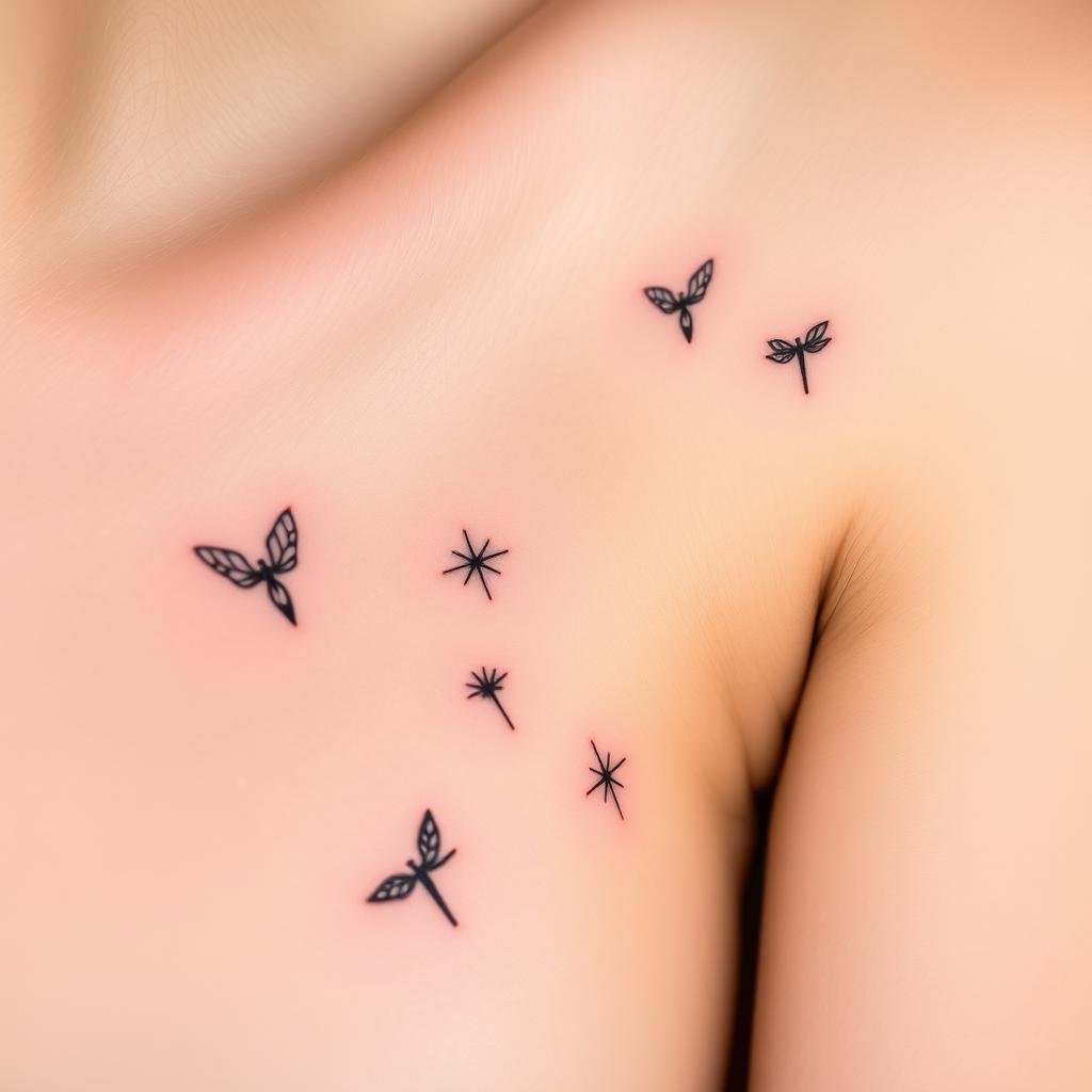A close-up photograph of several small, minimalist tattoo designs on a person's body, with an emphasis on strategic placement and artistic compositions. The tattoos are delicate, refined, and visually striking, capturing the essence of "Stylish Mini Small Baddie Tattoos to Elevate Your Look." The image is shot in soft, diffused lighting, accentuating the intricate details and the natural texture of the skin. The tattoos are arranged in a visually appealing manner, creating a sense of balance and harmony. The overall mood is elegant, sophisticated, and slightly edgy, reflecting the section title "Strategic Placement Ideas for Maximum Impact." A close-up photograph of several small, minimalist tattoo designs on a person's body, with an emphasis on strategic placement and artistic compositions. The tattoos are delicate, refined, and visually striking, capturing the essence of "Stylish Mini Small Baddie Tattoos to Elevate Your Look." The image is shot in soft, diffused lighting, accentuating the intricate details and the natural texture of the skin. The tattoos are arranged in a visually appealing manner, creating a sense of balance and harmony. The overall mood is elegant, sophisticated, and slightly edgy, reflecting the section title "Strategic Placement Ideas for Maximum Impact."