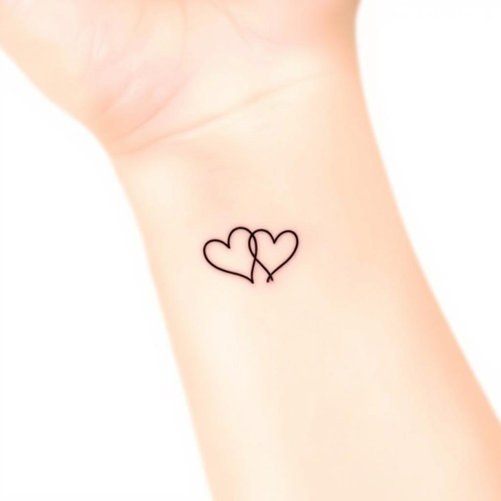 A small and meaningful tattoo design symbolizing a mother’s bond with her two children A small and meaningful tattoo design symbolizing a mother’s bond with her two children
