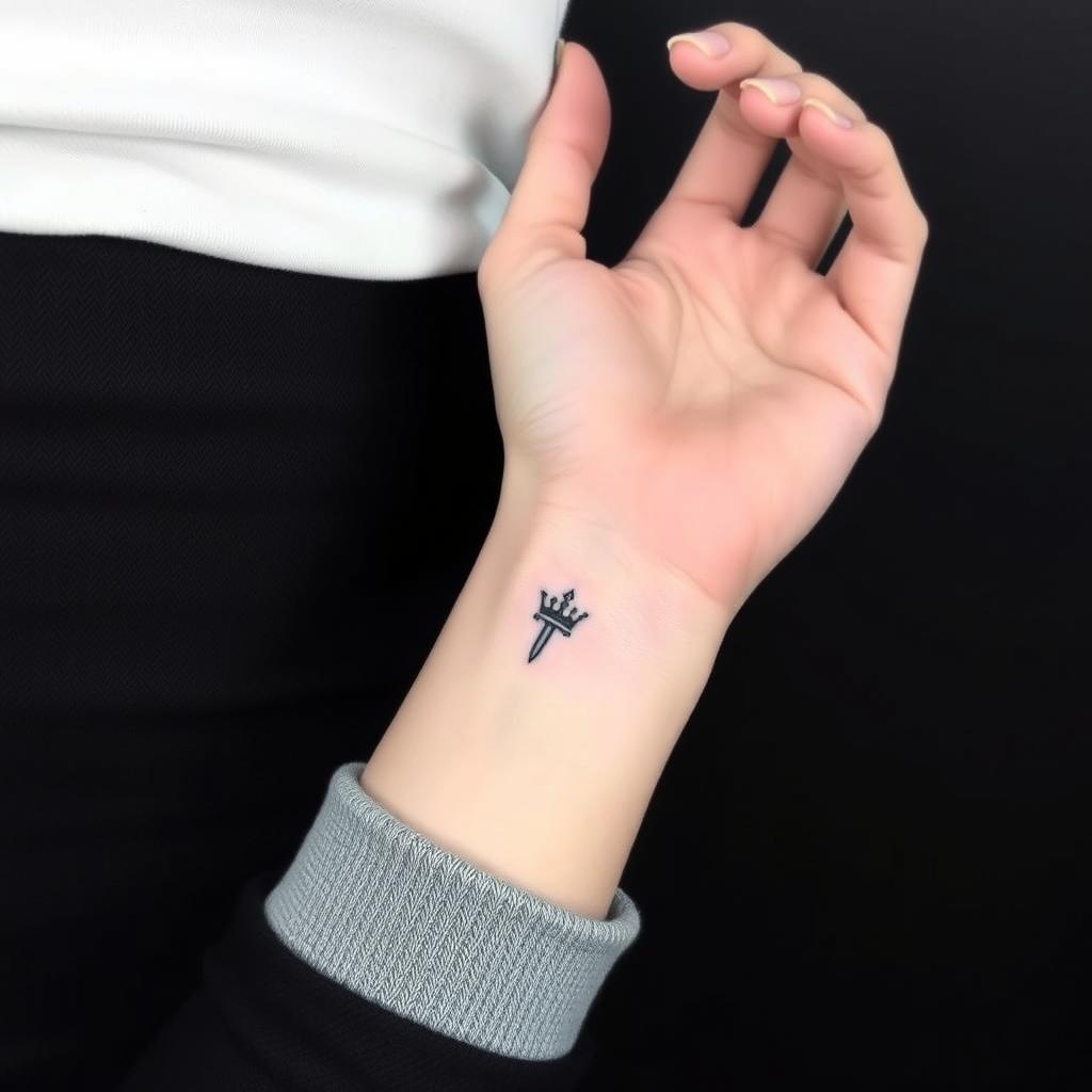 A small minimalist medieval tattoo