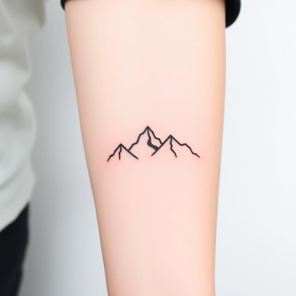 A small minimalist mountain tattoo A small minimalist mountain tattoo