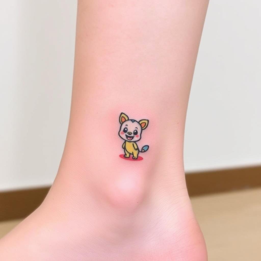 A small, nostalgic cartoon character tattoo A small, nostalgic cartoon character tattoo