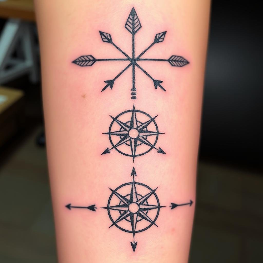 Arrows and compass tattoos Arrows and compass tattoos