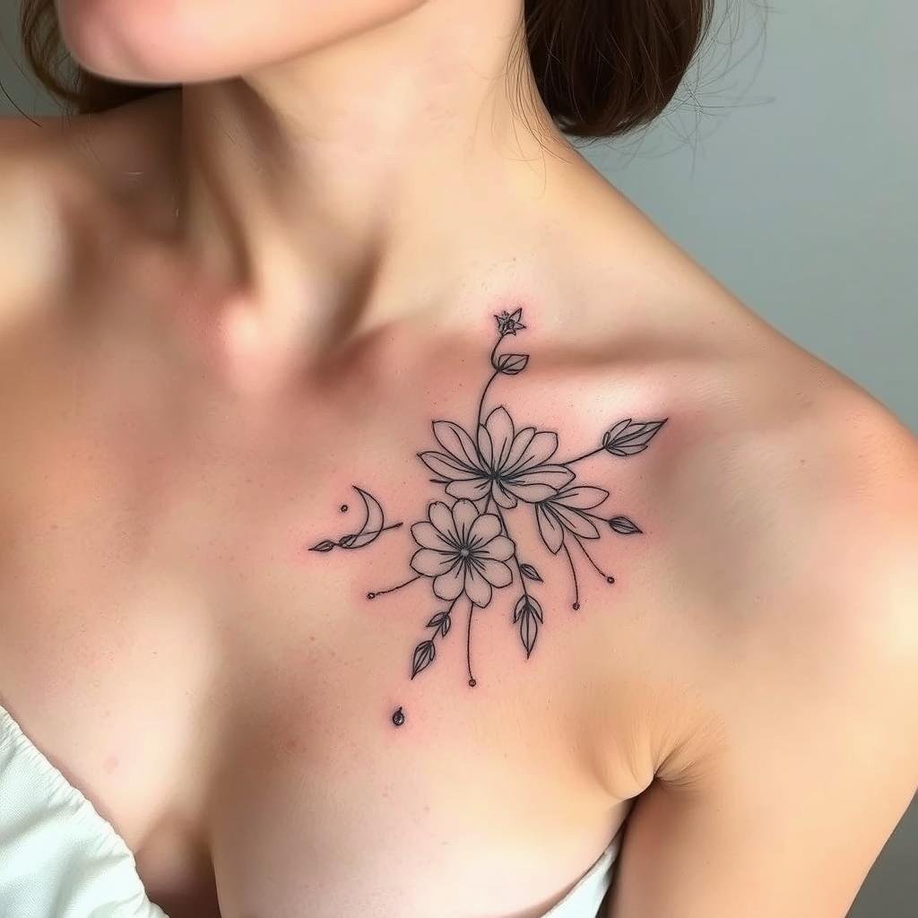 Chic minimalist tattoos delicately adorning the skin, a canvas for subtle baddie flair. Intricate linework and negative space create a sleek, sophisticated aesthetic. Elegant floral motifs, abstract shapes, and celestial symbols float gracefully across the frame, illuminated by soft, diffused lighting. Captured at a high, flattering angle that emphasizes the natural contours of the body. The mood is one of refined elegance and understated confidence, radiating a sense of effortless cool. The overall impression is one of refined, modern beauty - a stylish, pared-back take on the "baddie" trend. Chic minimalist tattoos delicately adorning the skin, a canvas for subtle baddie flair. Intricate linework and negative space create a sleek, sophisticated aesthetic. Elegant floral motifs, abstract shapes, and celestial symbols float gracefully across the frame, illuminated by soft, diffused lighting. Captured at a high, flattering angle that emphasizes the natural contours of the body. The mood is one of refined elegance and understated confidence, radiating a sense of effortless cool. The overall impression is one of refined, modern beauty - a stylish, pared-back take on the "baddie" trend.