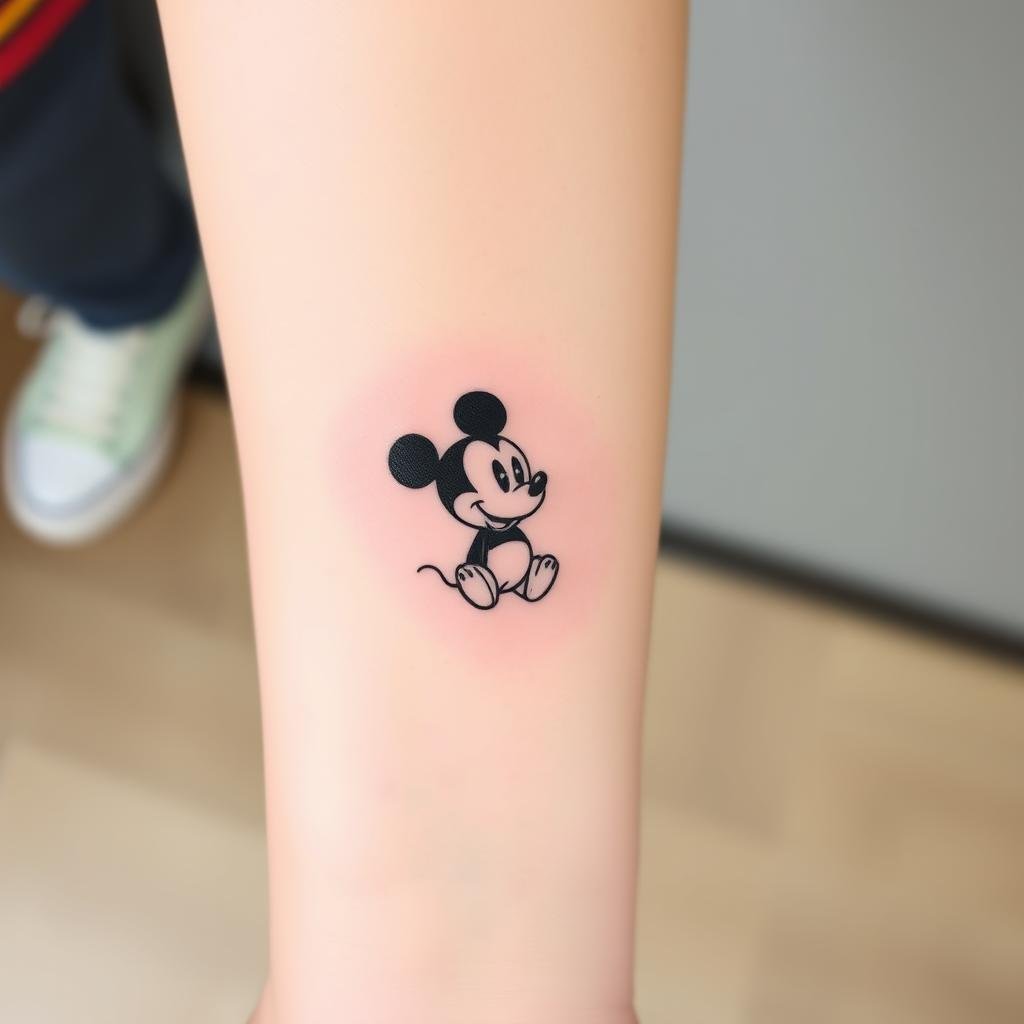 Create a small-sized tattoo of a cartoon character Create a small-sized tattoo of a cartoon character