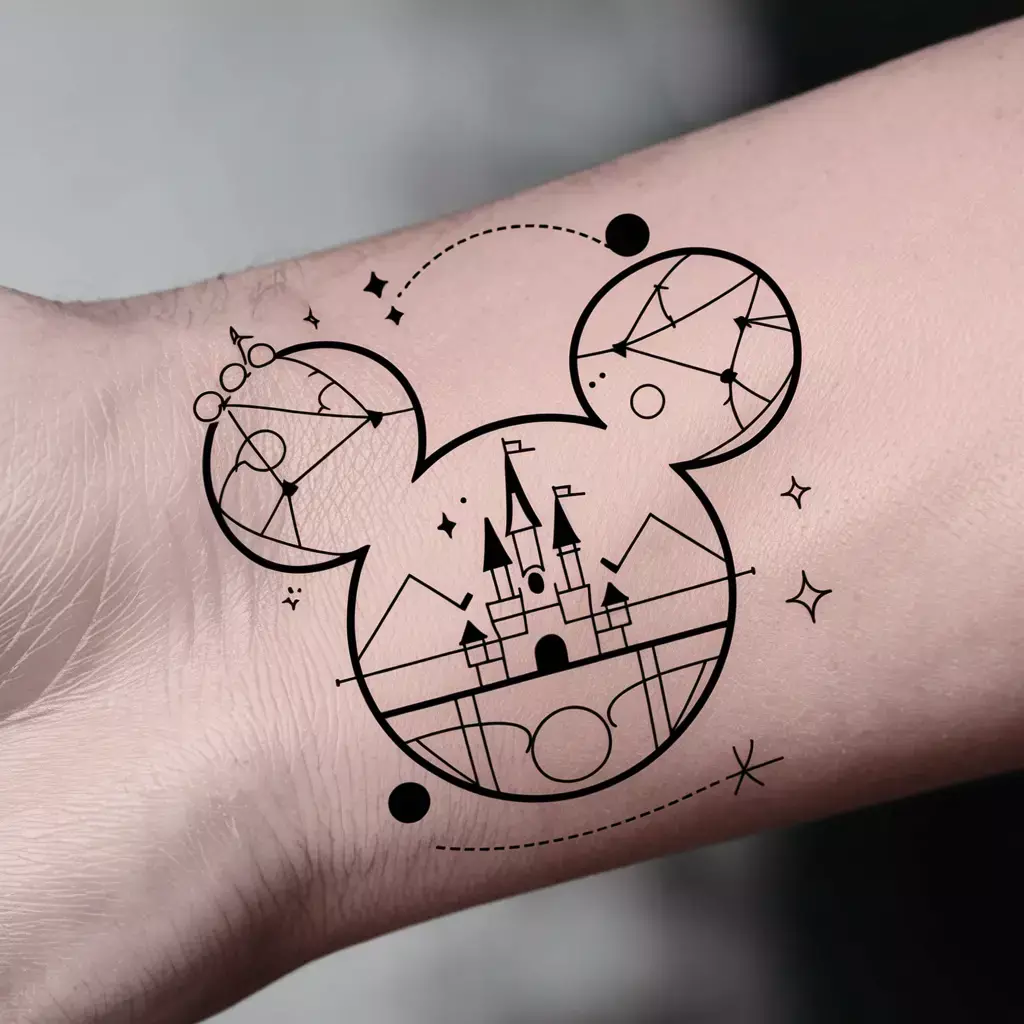 Disney Fans geometric patterns tattoo Disney Fans geometric patterns tattoo
