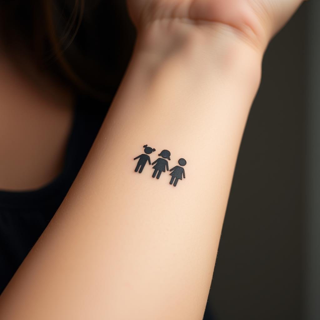 Mother and 3 Kids Tattoo Ideas