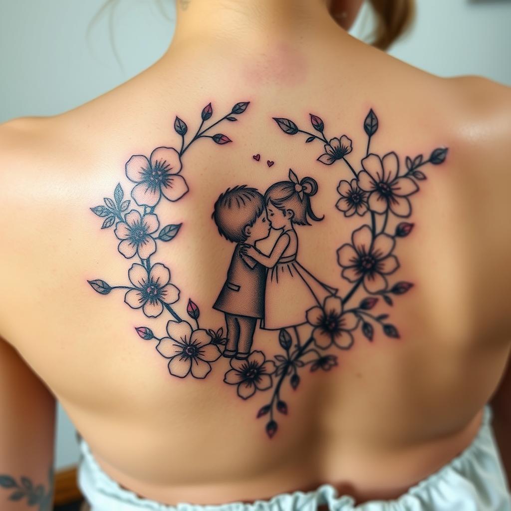 Two Children Tattoos for Moms Two Children Tattoos for Moms