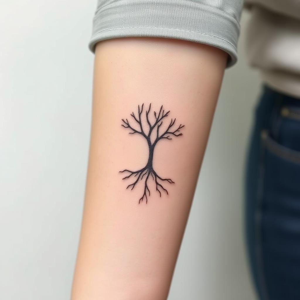 a small, minimalist tree tattoo a small, minimalist tree tattoo