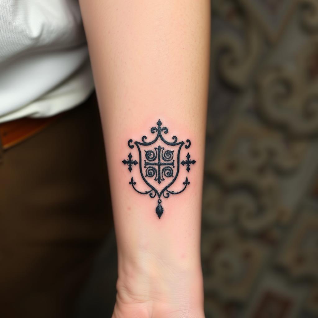 a small-sized religious tattoo