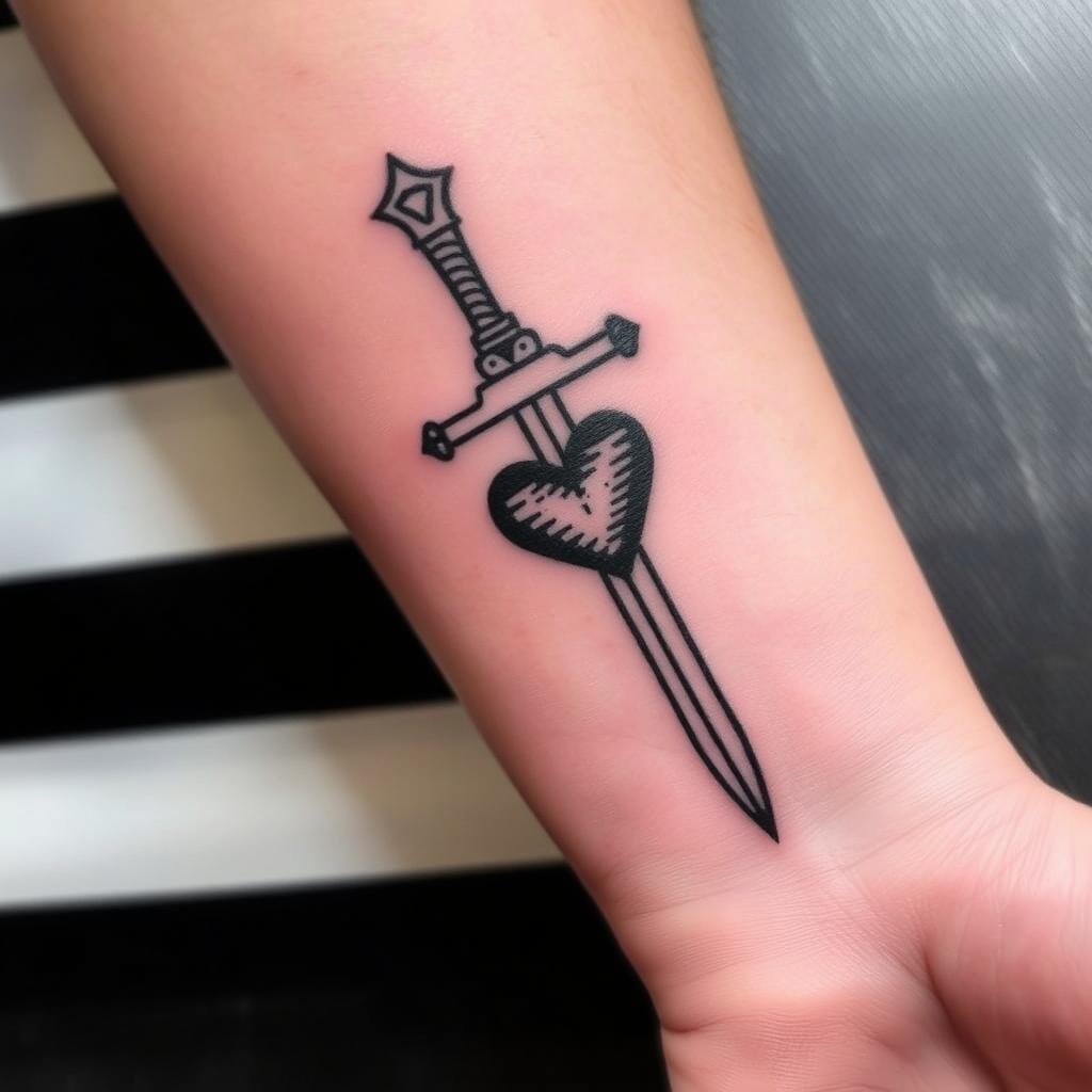 a small-sized tattoo in the style of traditional woodcut art a small-sized tattoo in the style of traditional woodcut art