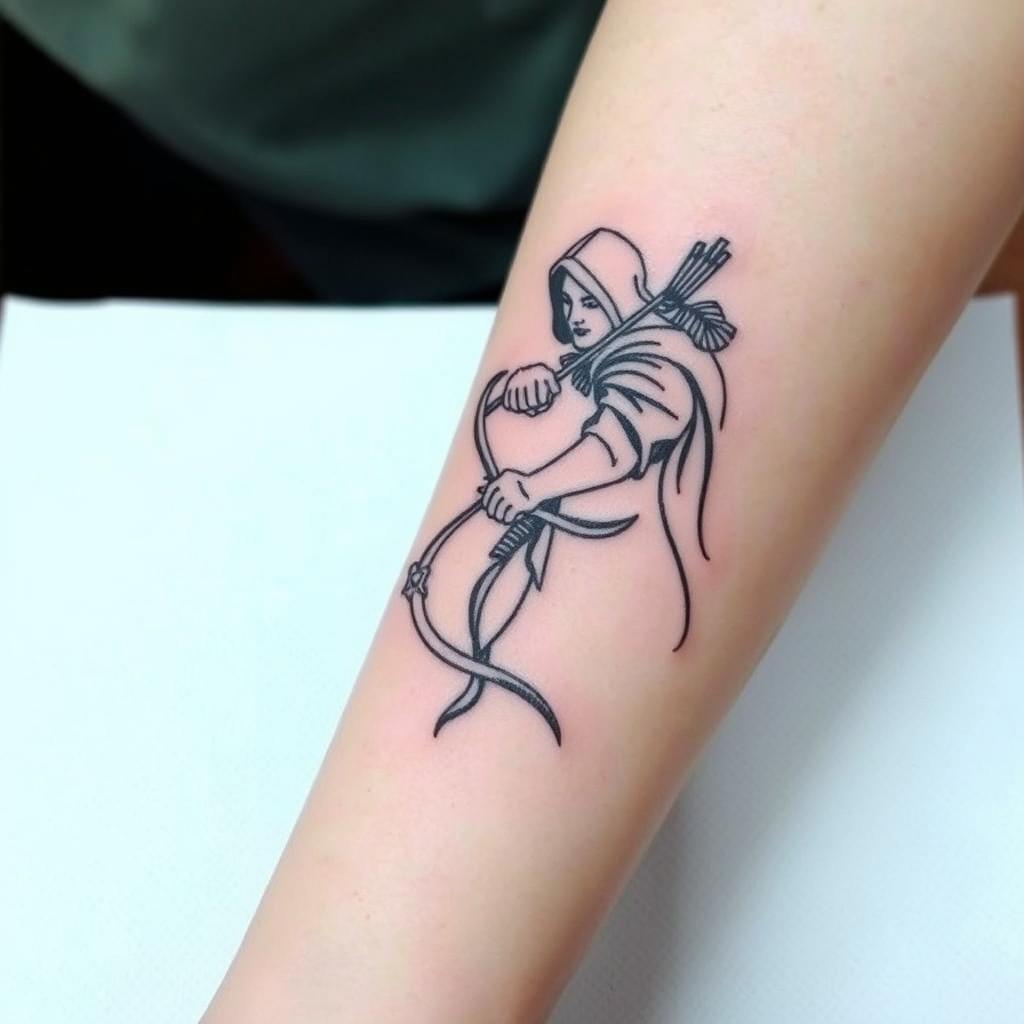  a small tattoo of a legendary medieval hero