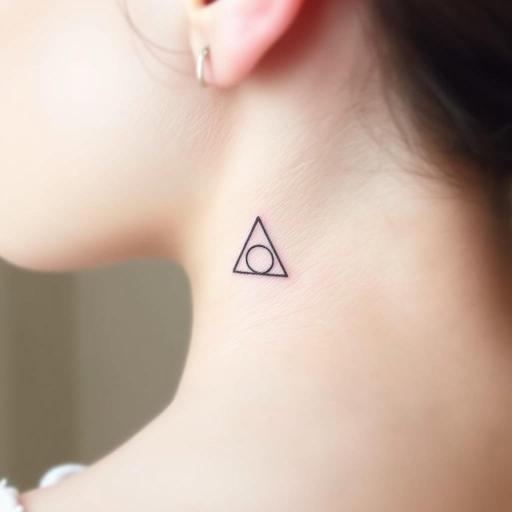 minimalist geometric tattoo design symbolizing the bond between a mother and child