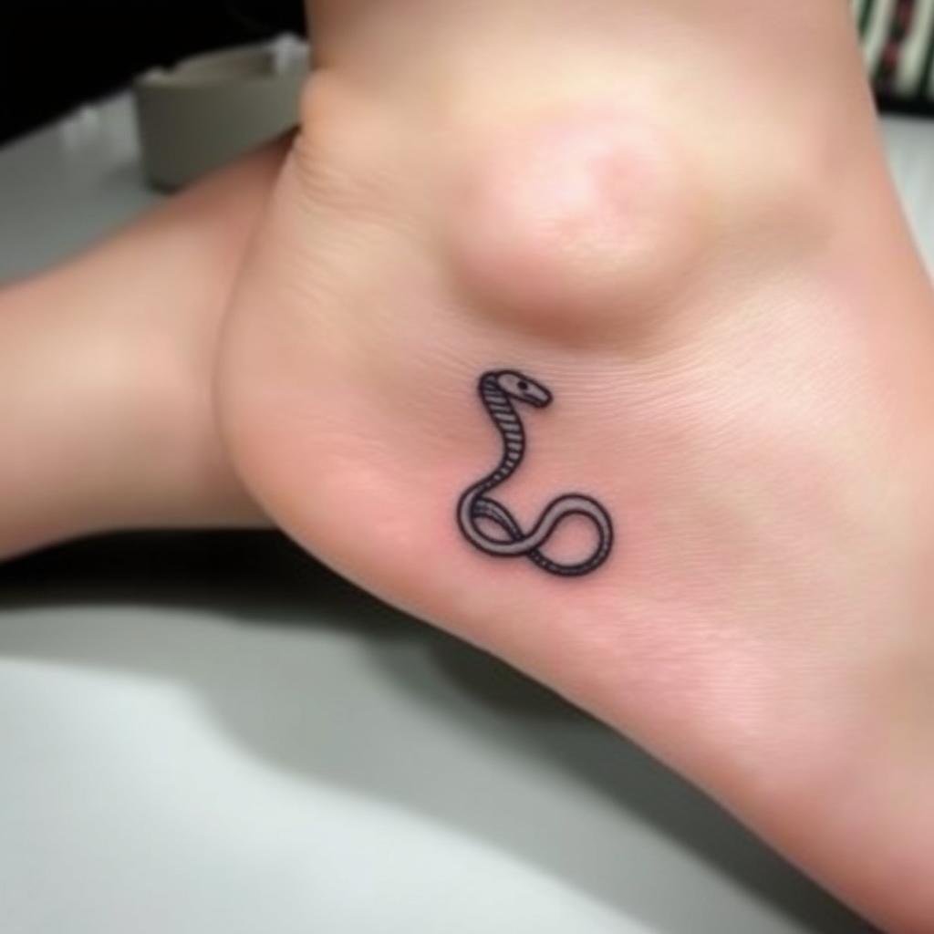 rebellious snake tattoo placed on the ankle rebellious snake tattoo placed on the ankle