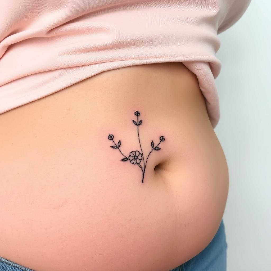 stomach tattoo for a plus-size woman stomach tattoo for a plus-size woman