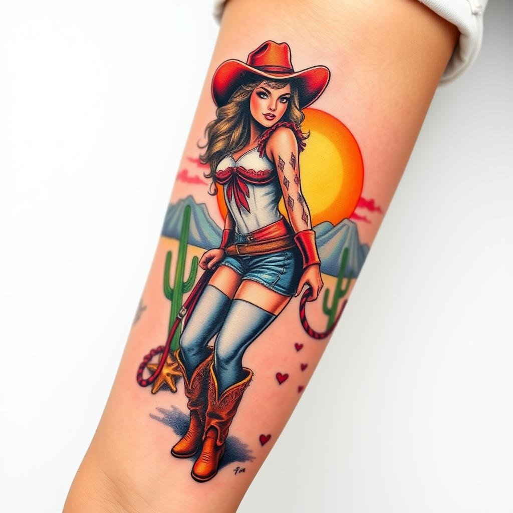 Cowgirl Pinup Tattoo Ideas