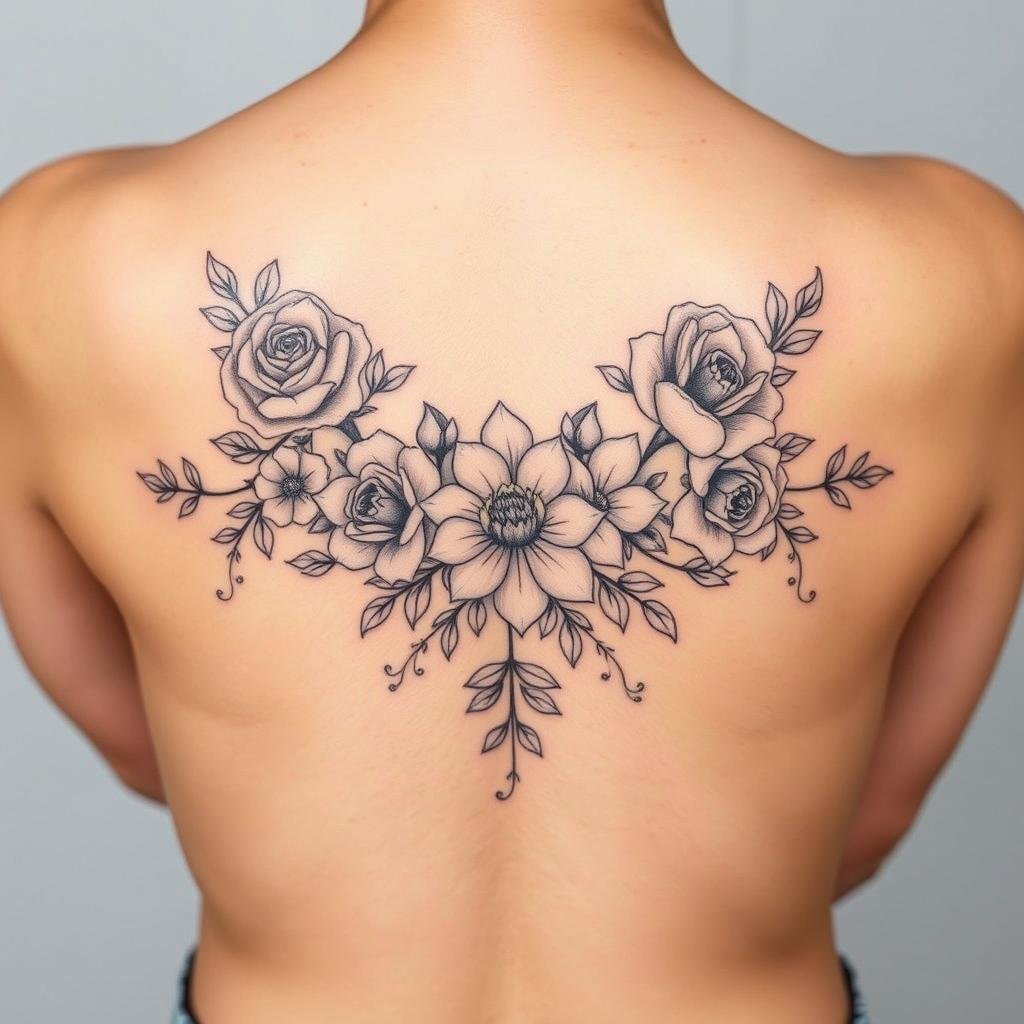 Floral Lower Back Tattoo Designs