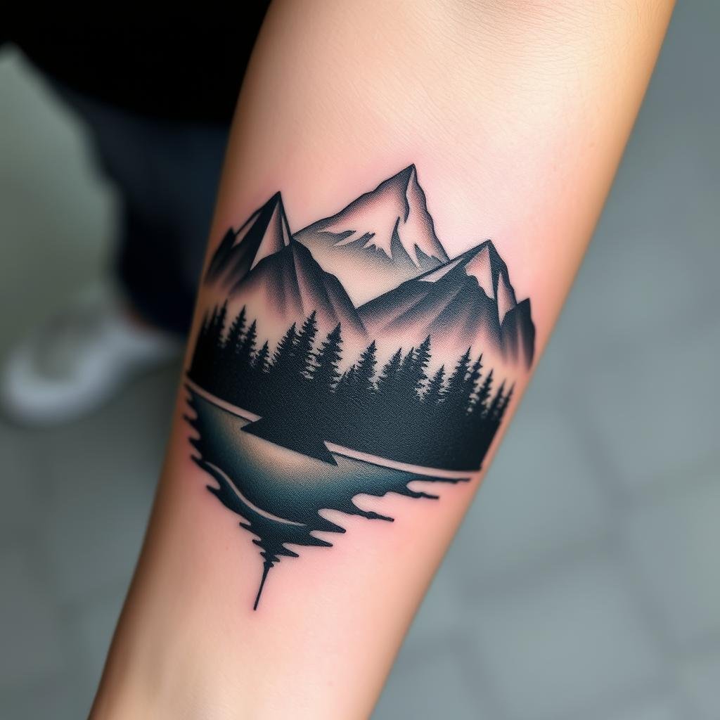 Landscape designs are perfect for covering tattoos Landscape designs are perfect for covering tattoos