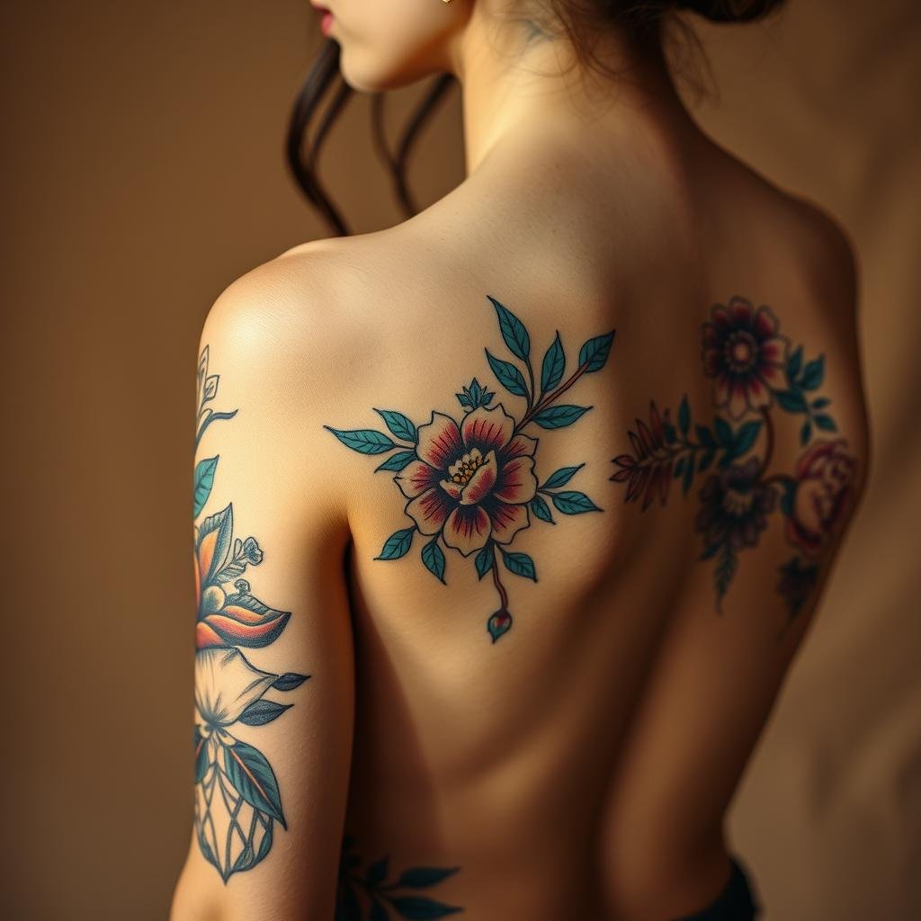 Lower Back Tattoo Color Styles