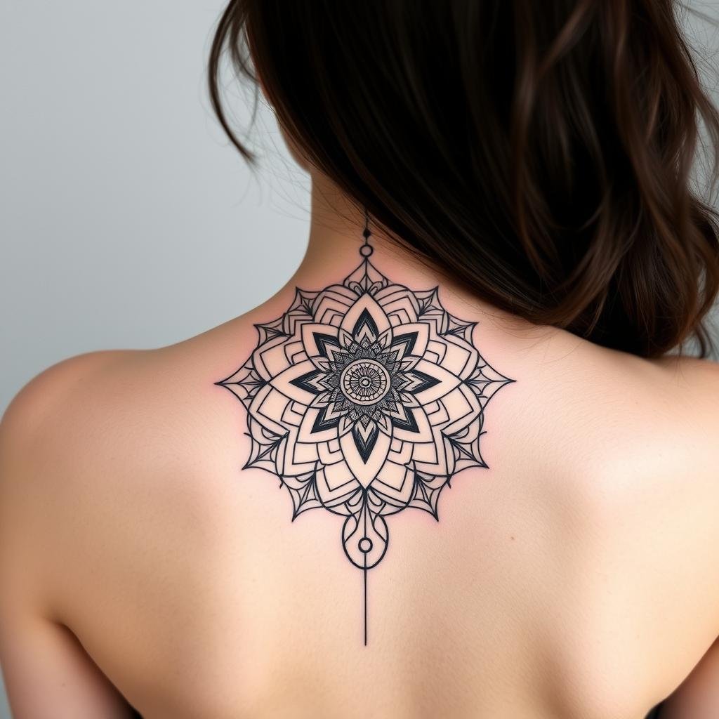 Minimalist Lower Back Body Art Geometric Designs