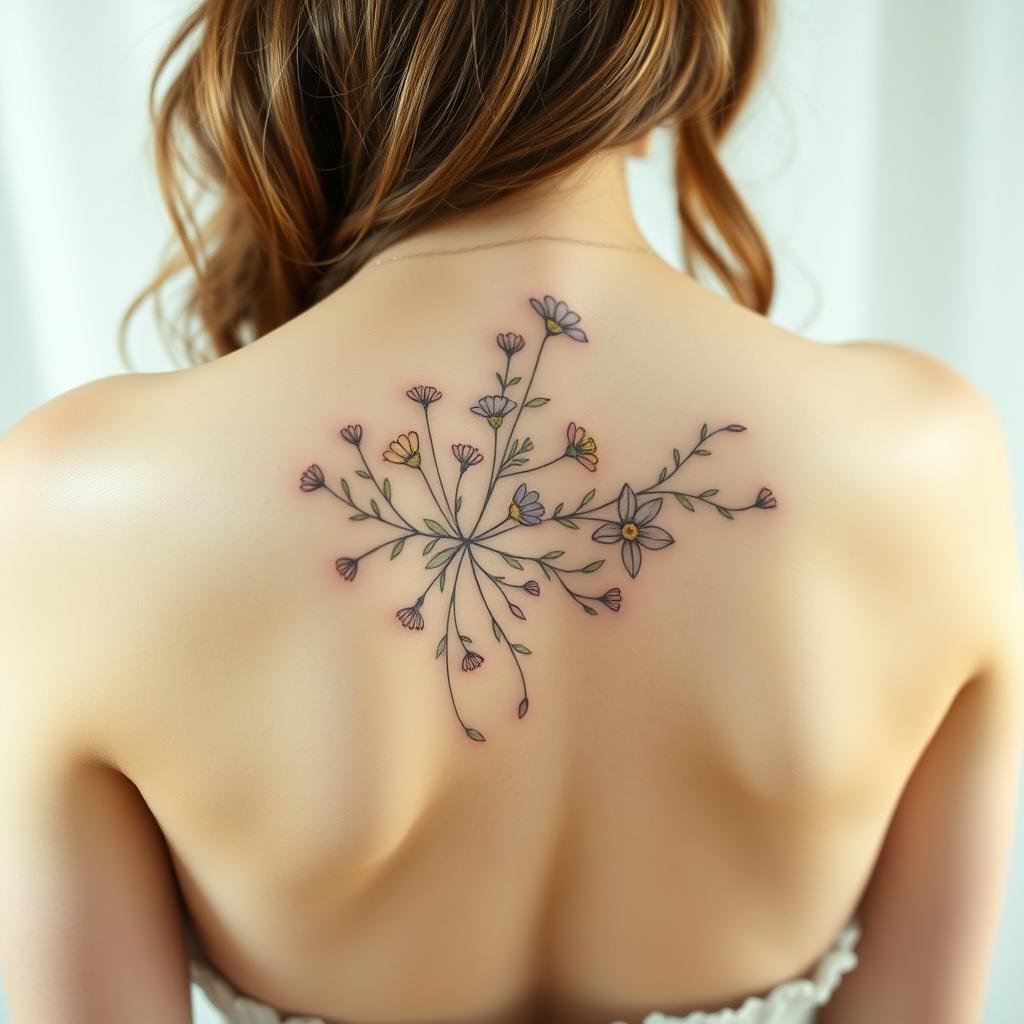 Nature-inspired lower back tattoo designs