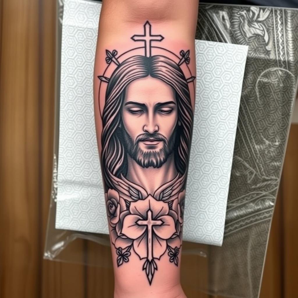 Religious Half Sleeve Tattoo Design Religious Half Sleeve Tattoo Design
