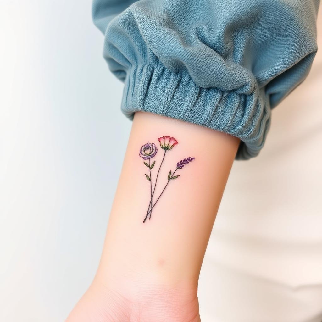 watercolor flowers tattoo