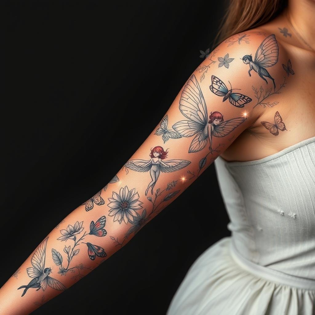 Fairy Portrait Tattoo Design