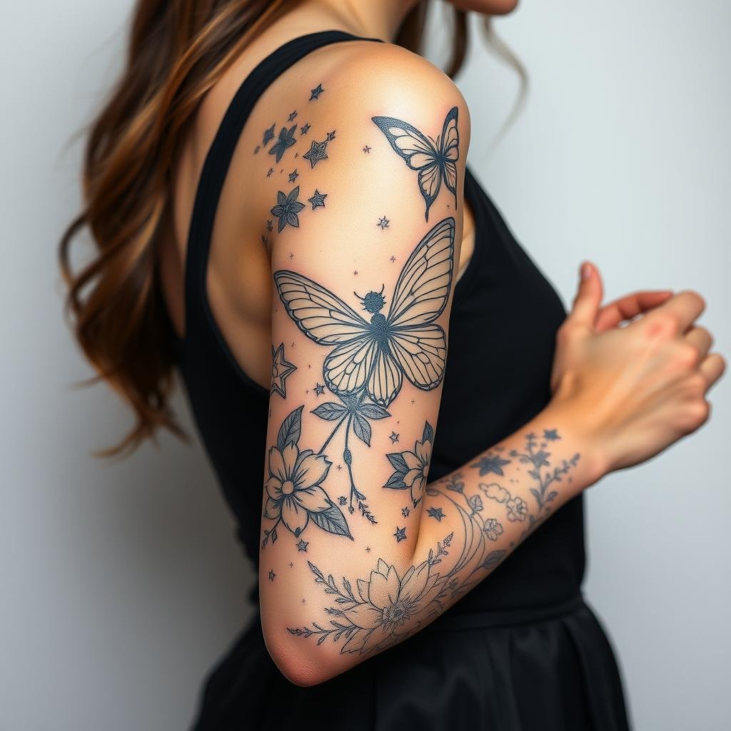 Fairy Sleeve Tattoo Ideas