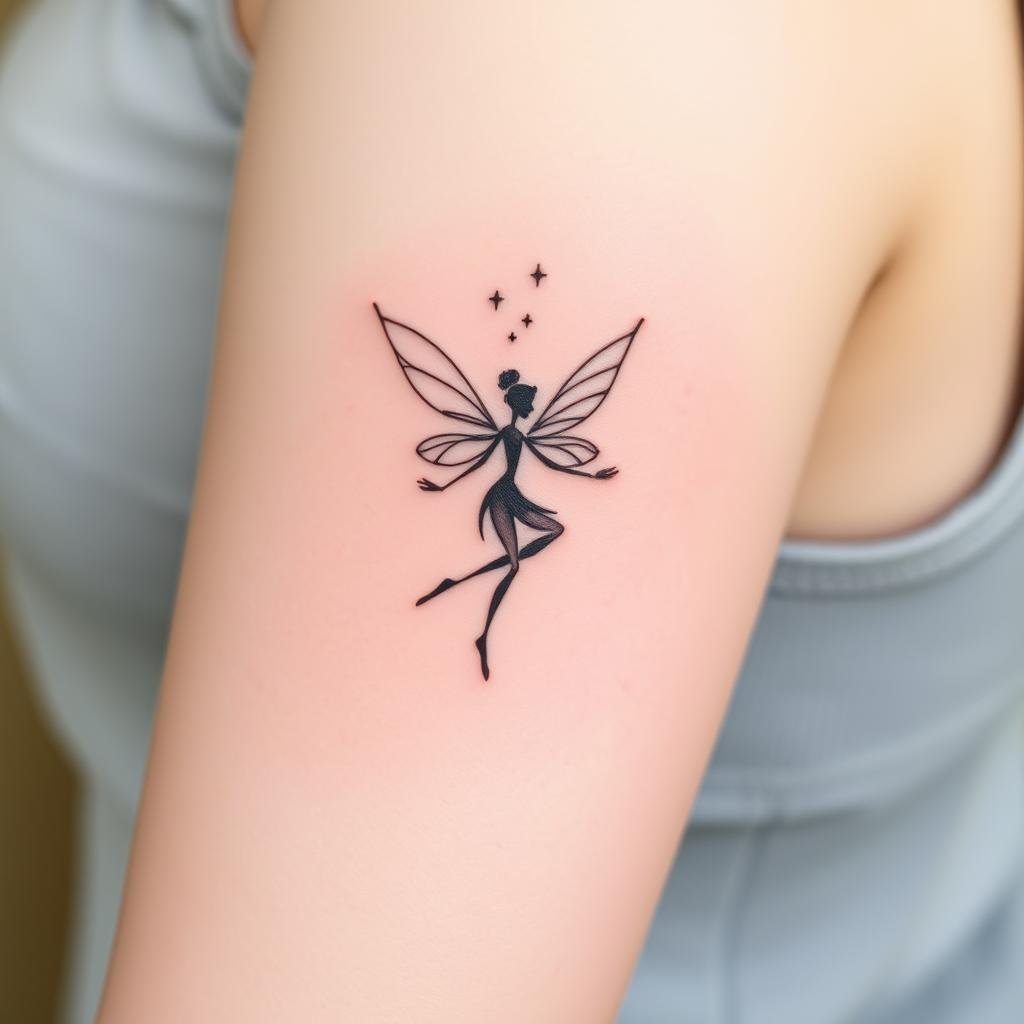 Fairy tattoos on upper arm