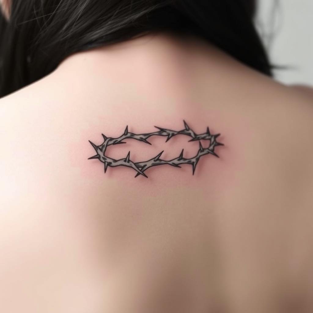 Minimalist Crown of Thorns Tattoo Design