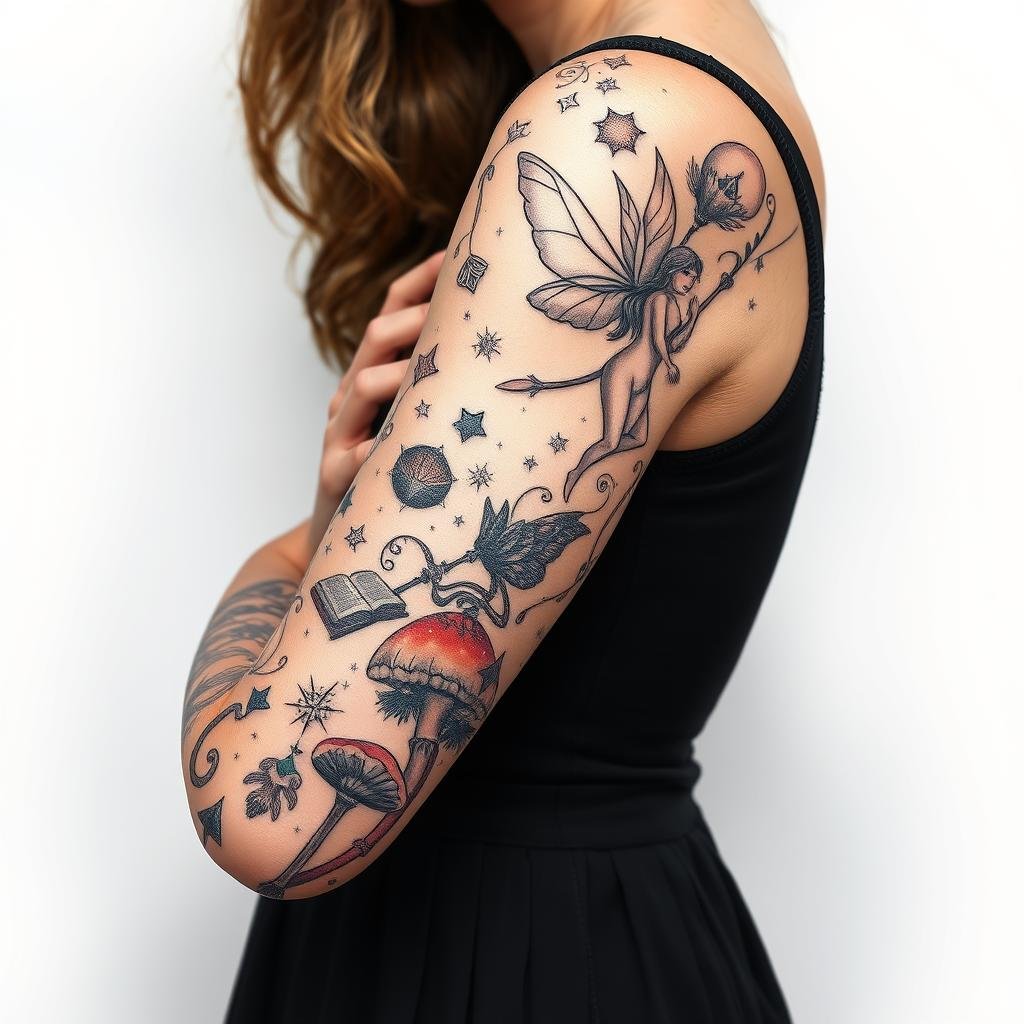 Mystical Sleeve Tattoo Design Elements