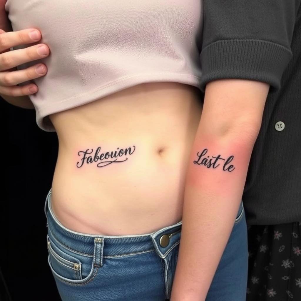 Quote and Script Tattoos for Couples Quote and Script Tattoos for Couples