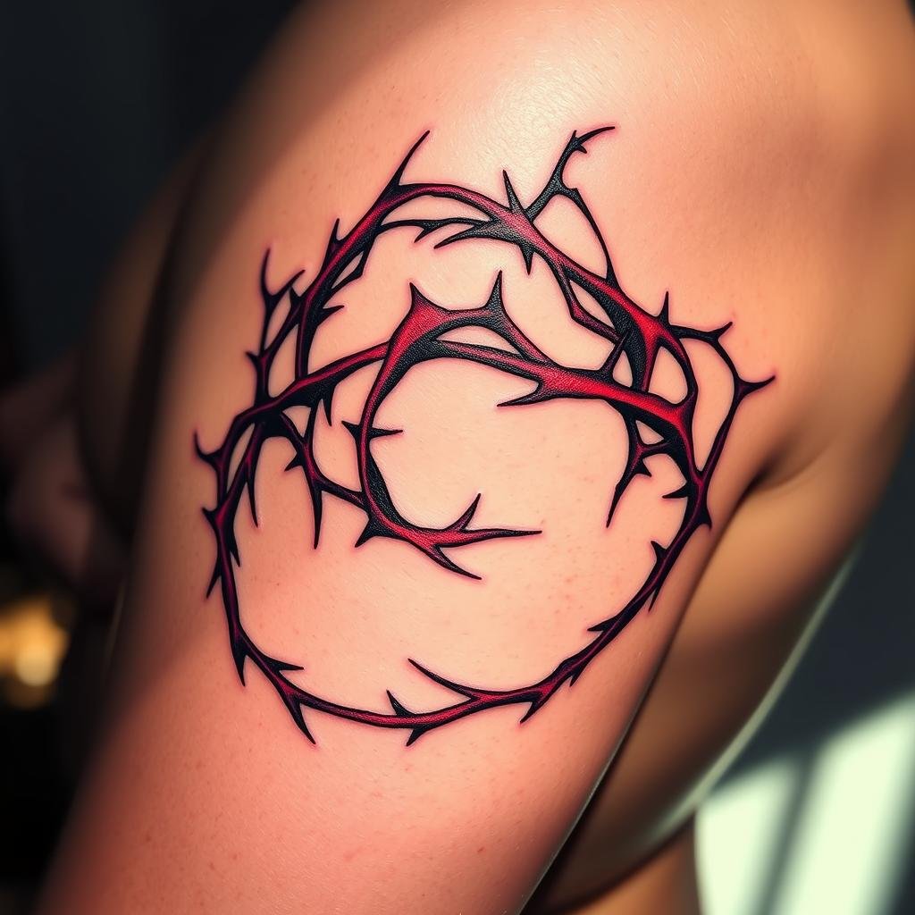abstract crown of thorns tattoo design