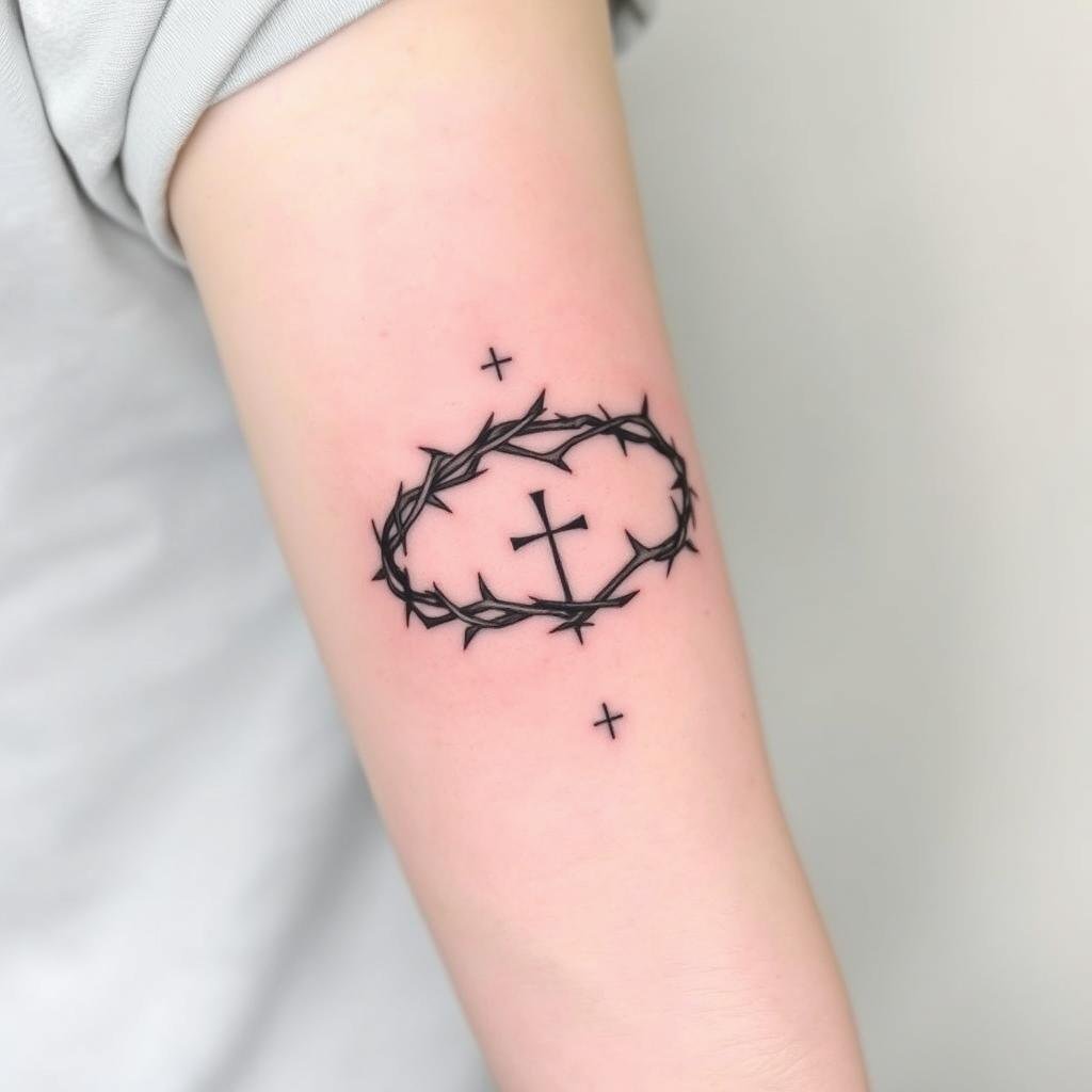 lack and gray Crown of Thorns tattoos