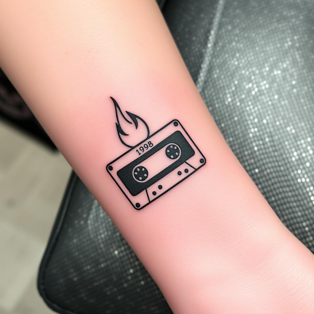A small-sized tattoo inspired by iconic 1998 themes A small-sized tattoo inspired by iconic 1998 themes