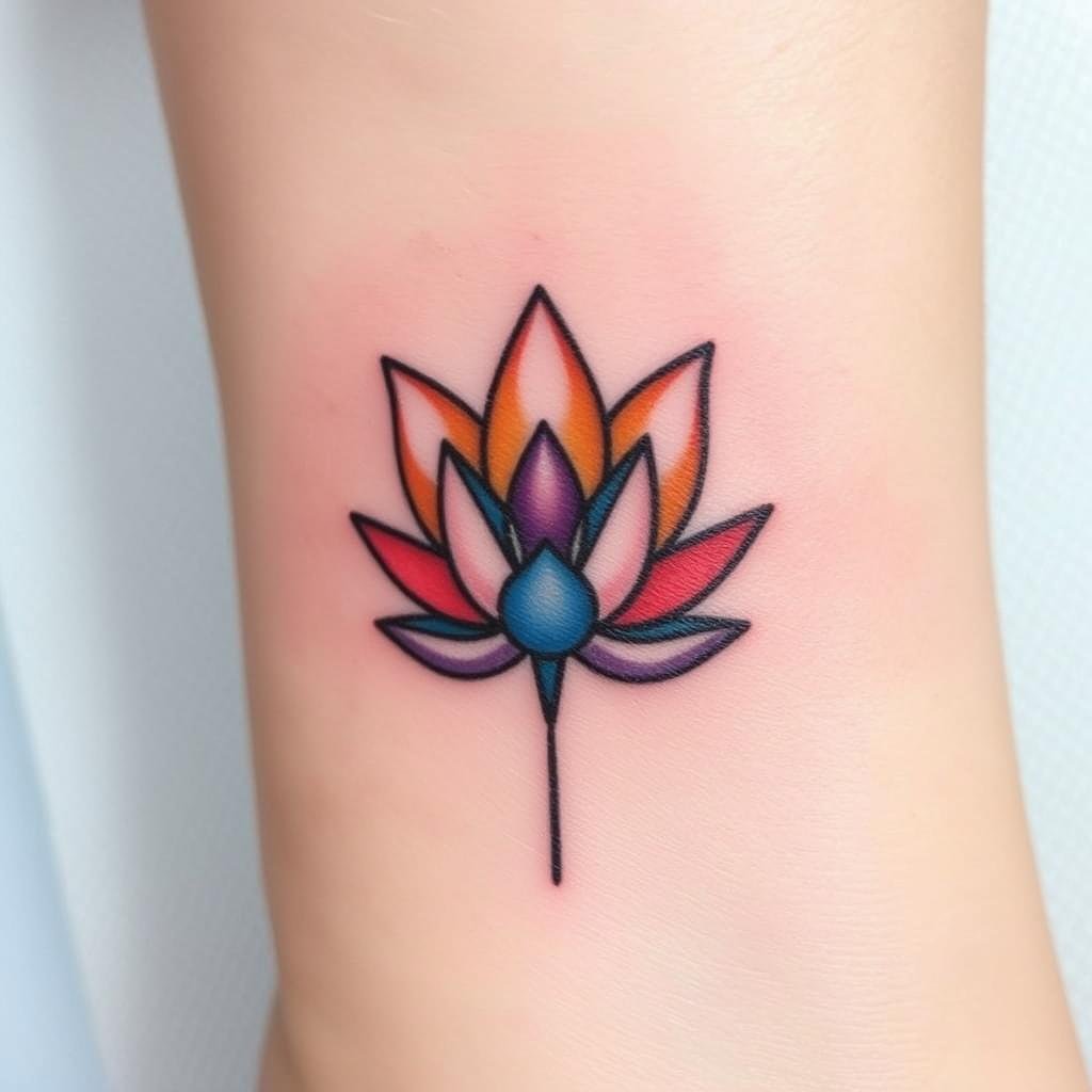 Abstract Water Lily Interpretations July Birth Flower Tattoo