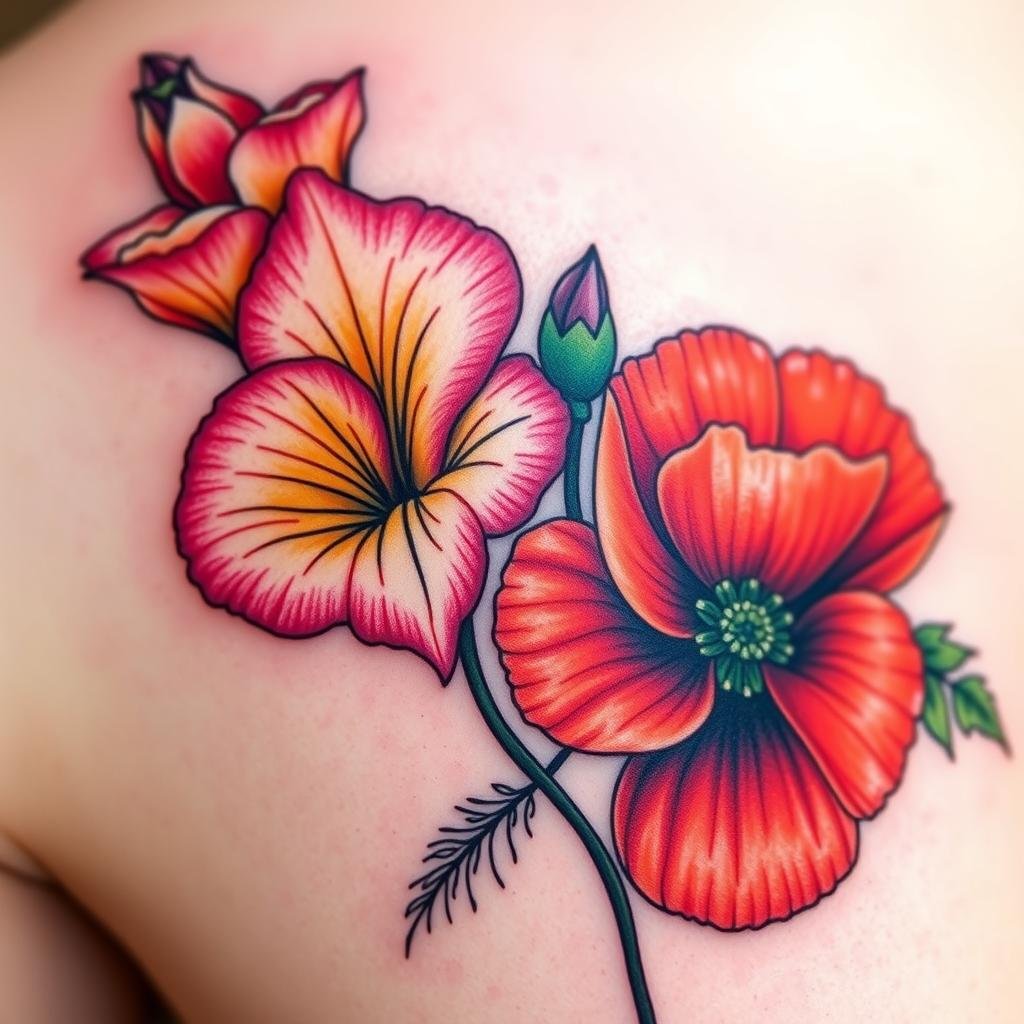 August Birth Flower Tattoo Designs