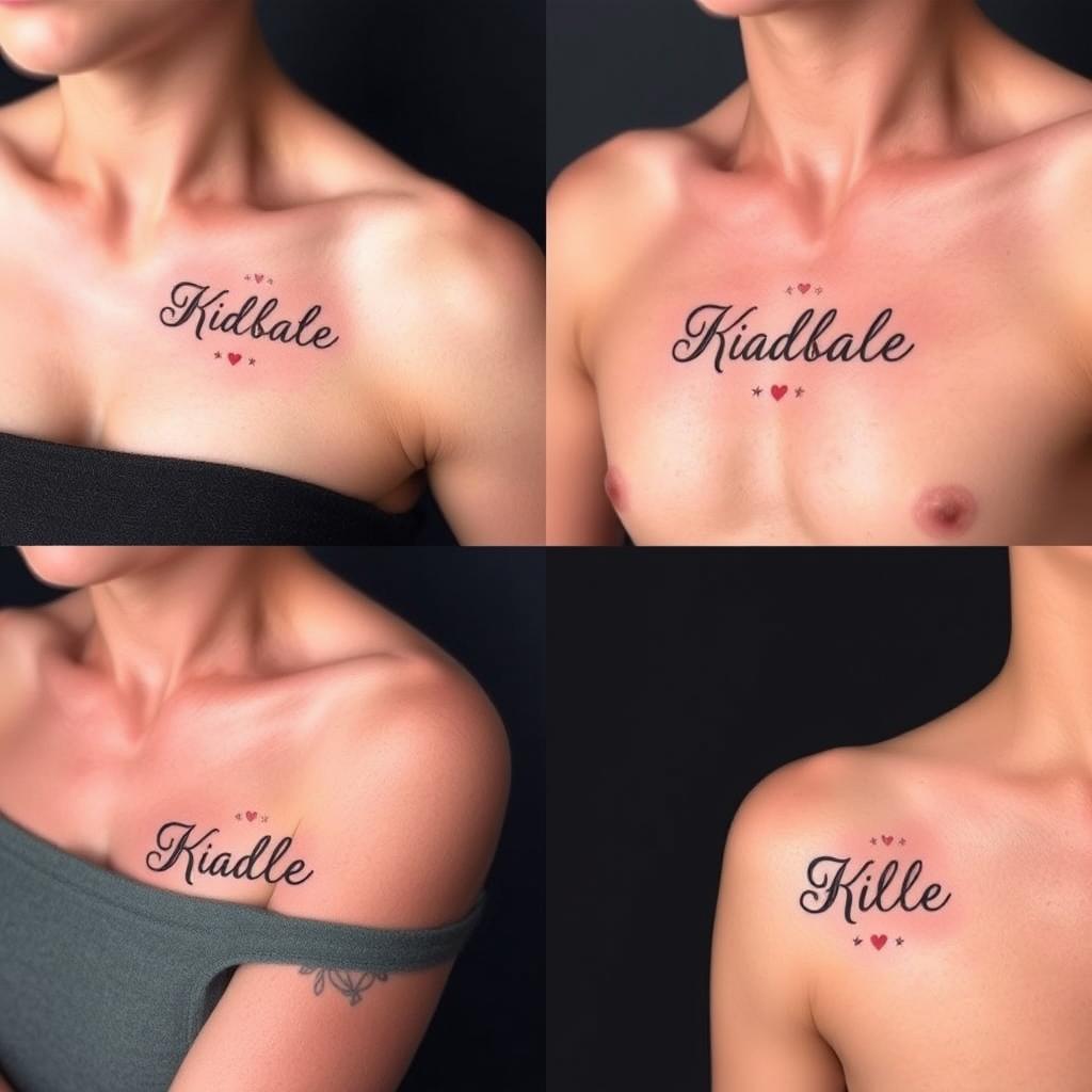 Baby name tattoo typography styles