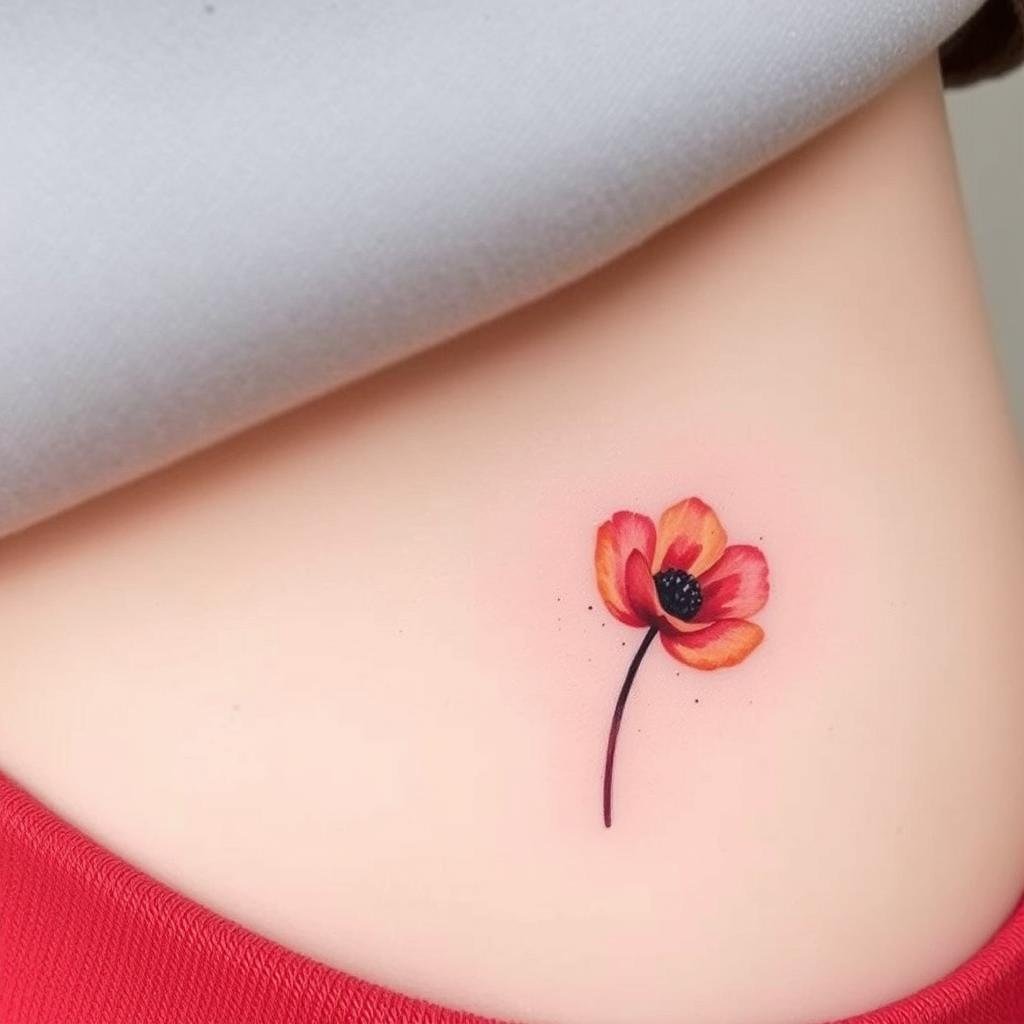 Colorful Poppy Tattoos for August 2