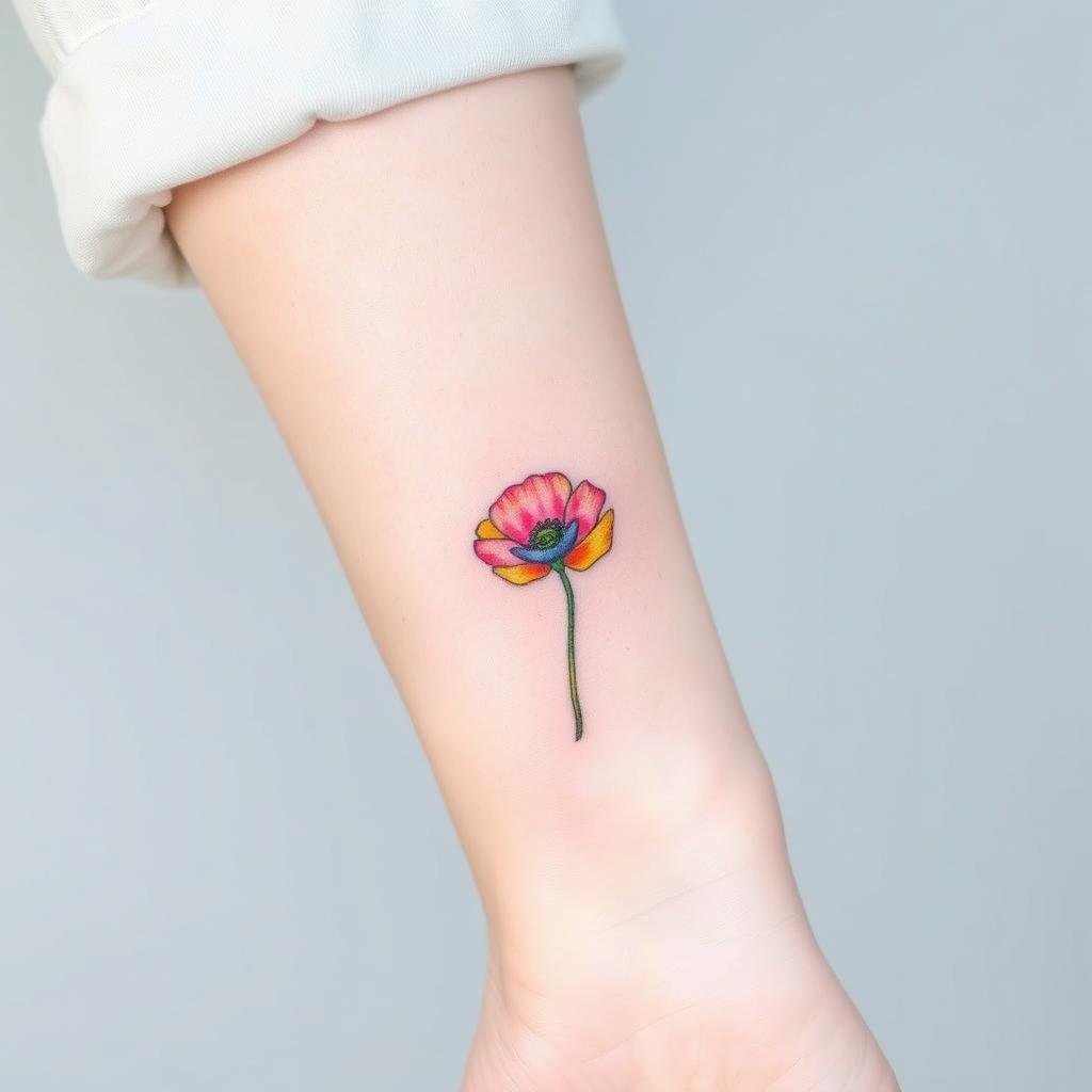 Colorful Poppy Tattoos for August
