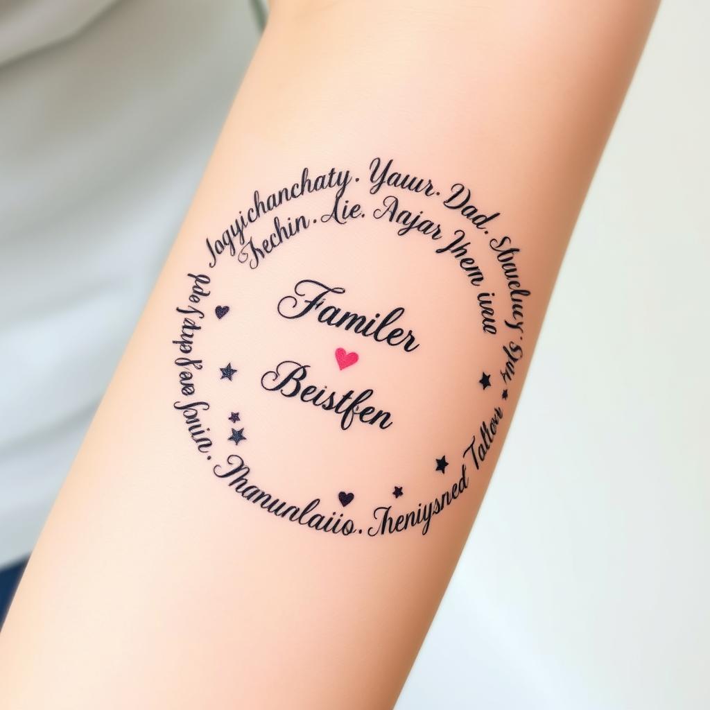 Creative Ways Multiple Children's Names tattoo