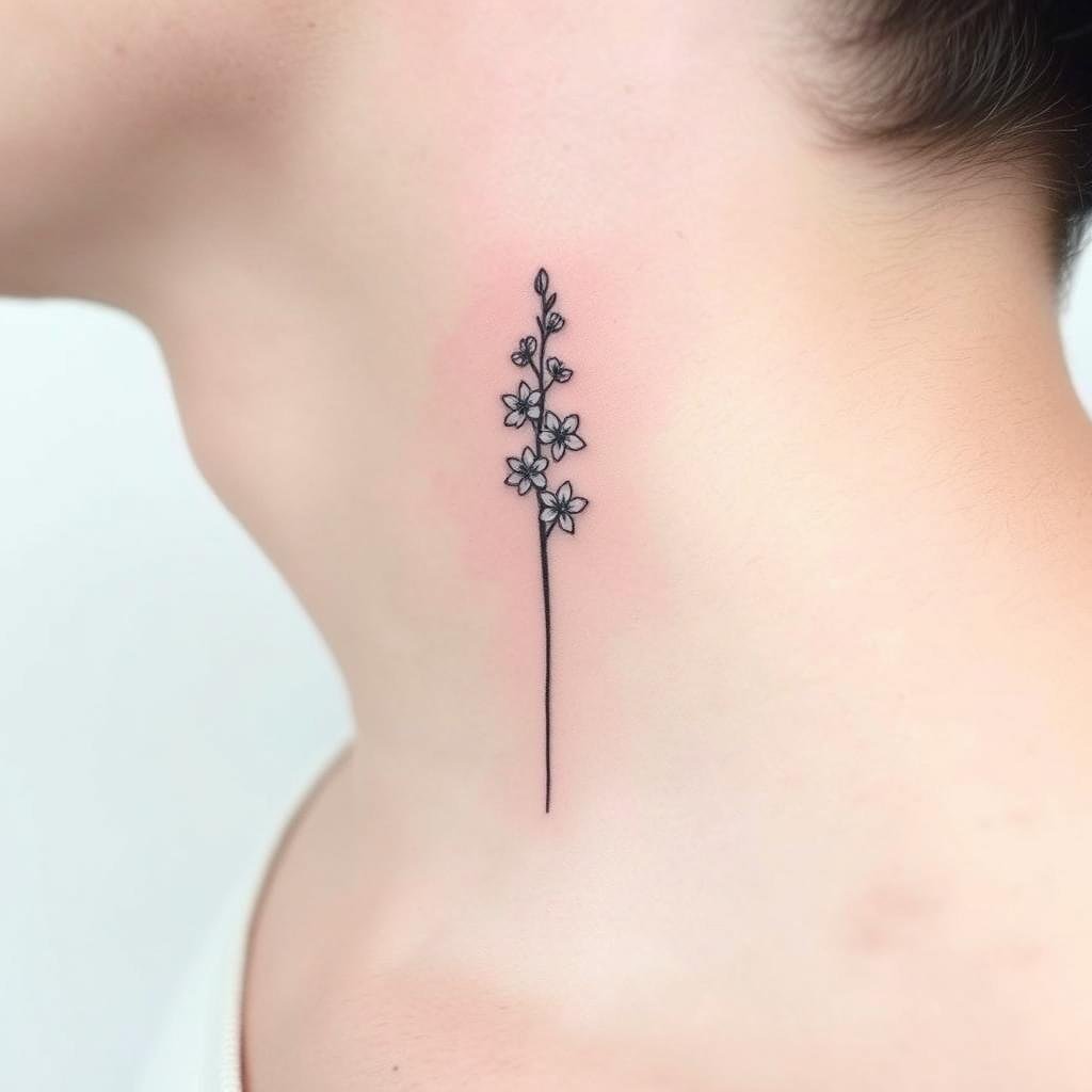Delphinium Birth Flower Tattoo