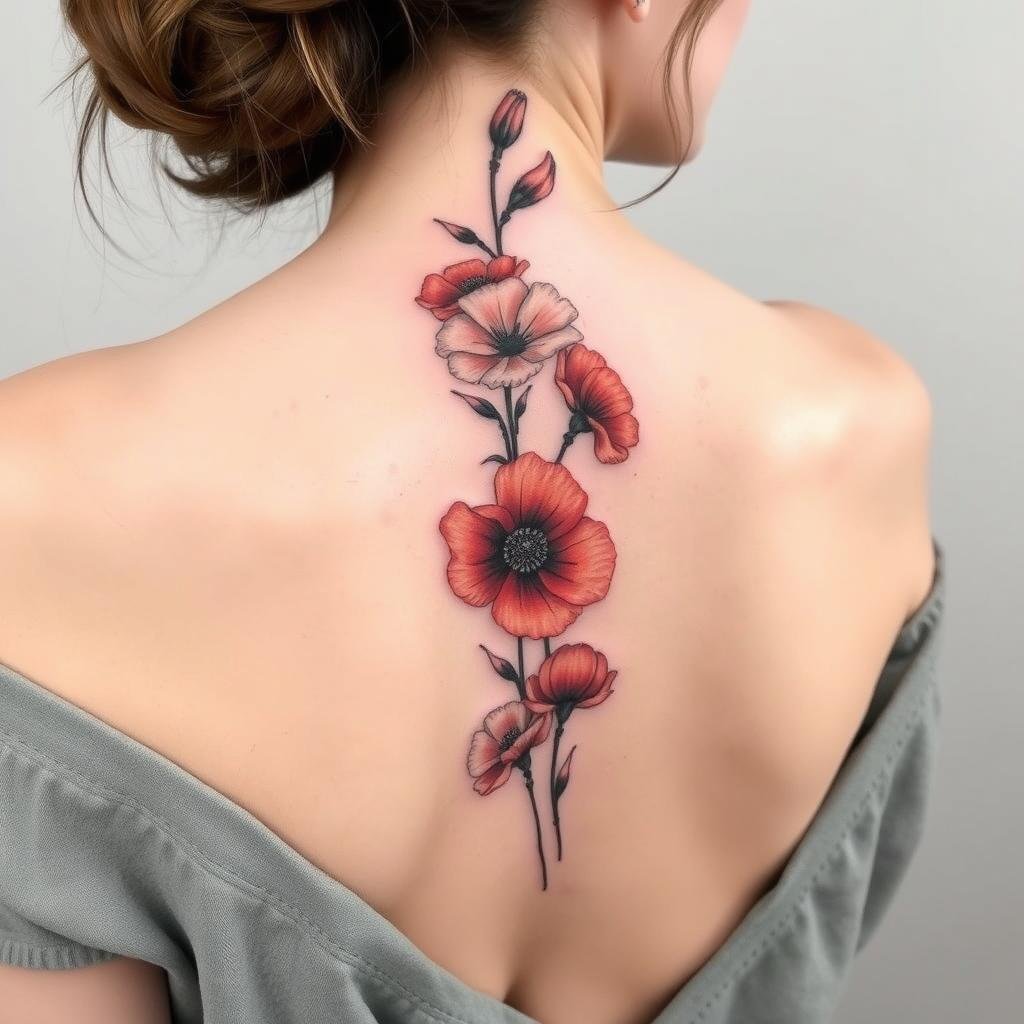Elegant Back and Spine Tattoo