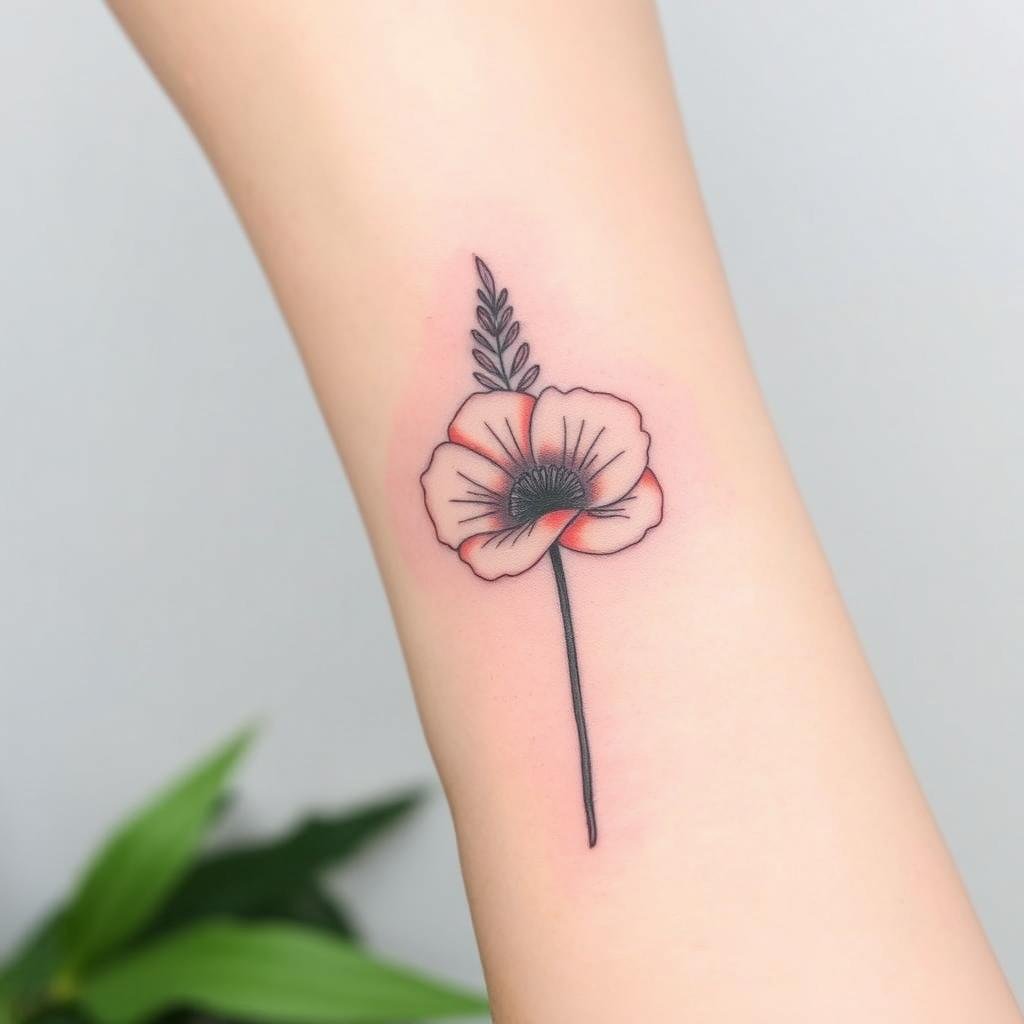 Gender-Specific August Birth Flower Tattoo 2