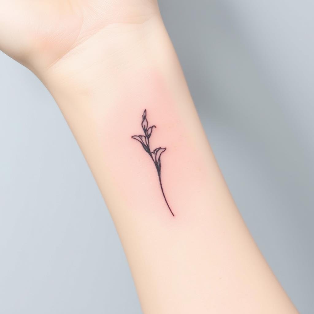 Gladiolus Strength in August Birth Flower Tattoo