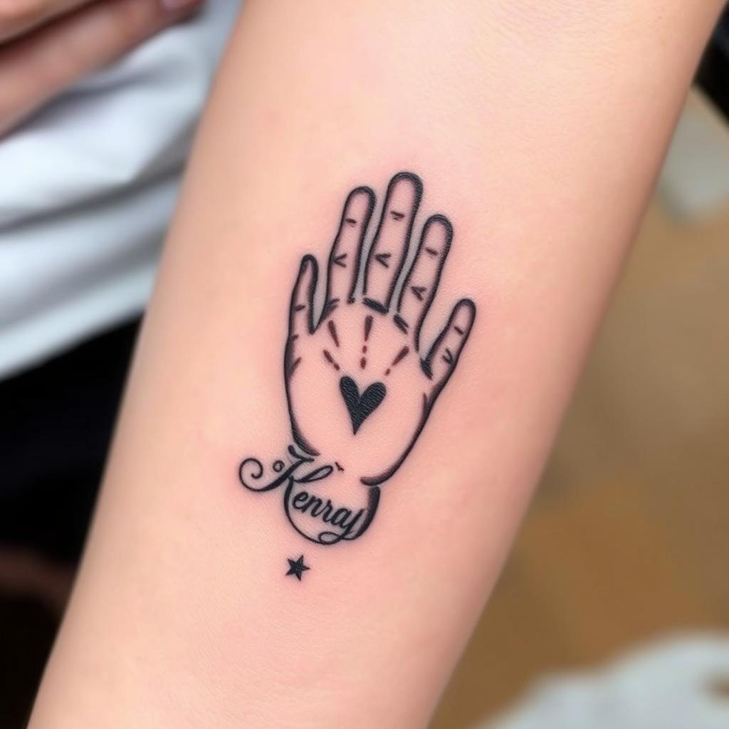 Handprints with Name tattoo