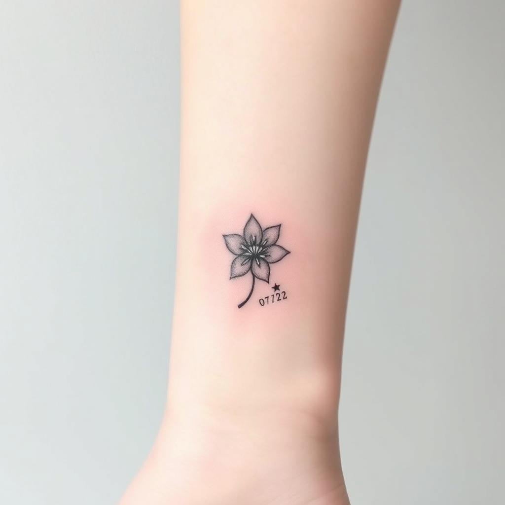 July Birth Flower Tattoos for Females 3